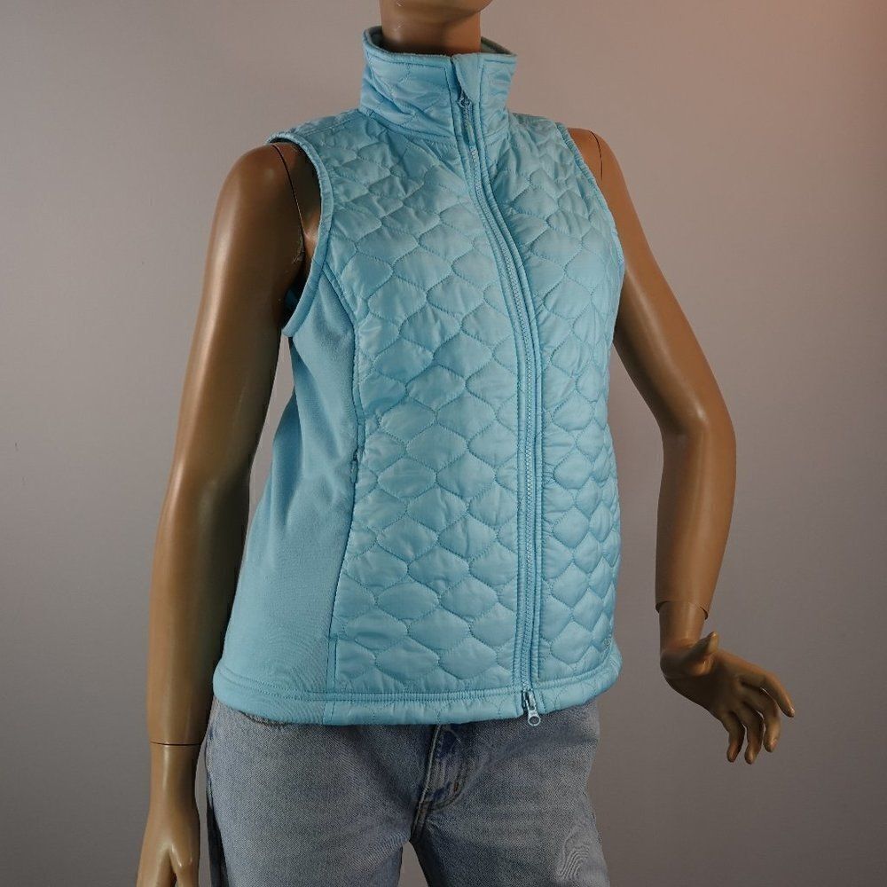 L.L. Bean Thinsulate Quilted Vest Full Zip Blue Womens Size Small